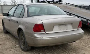 A vehicle with no plates, still accepted.