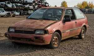 A scrap or end-of-life vehicle ready for recycling.